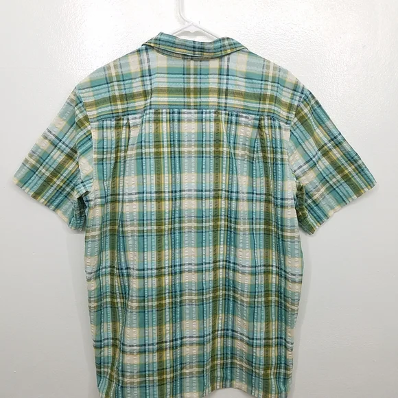 Patagonia Puckerware Shirt Organic Cotton Plaid in Beryl Green Large - Picture 7 of 13